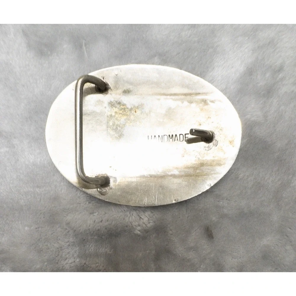 Hand Made Silver Tone Western Longhorn Rodeo Belt Buckle Handmade 3